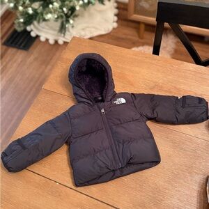 The North Face Dark Gray Hooded Puffer Jacket